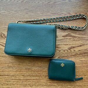 Tori Burch shoulder bag and wallet
